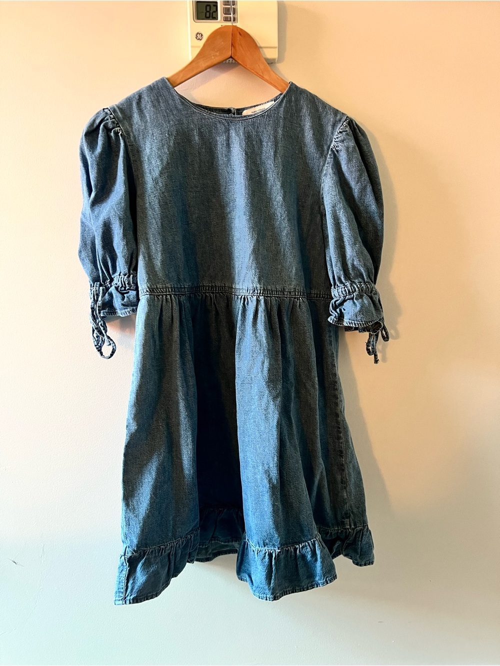 Denim Puff-Sleeve Dress